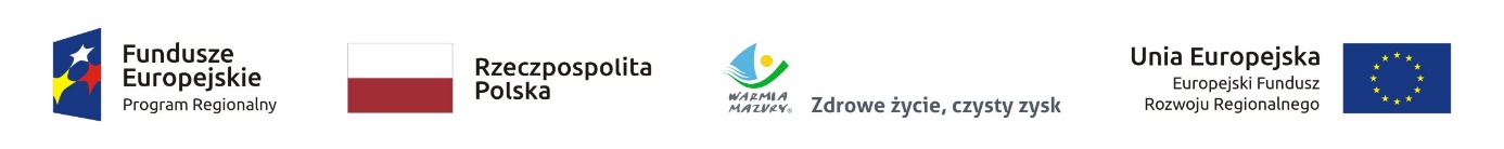 Logotypy: Fundusze Europejskie Program Regionalny, Rzeczpospolita Polska, "Zdrowe życie, czysty zysk", Unia Europejska EFRR